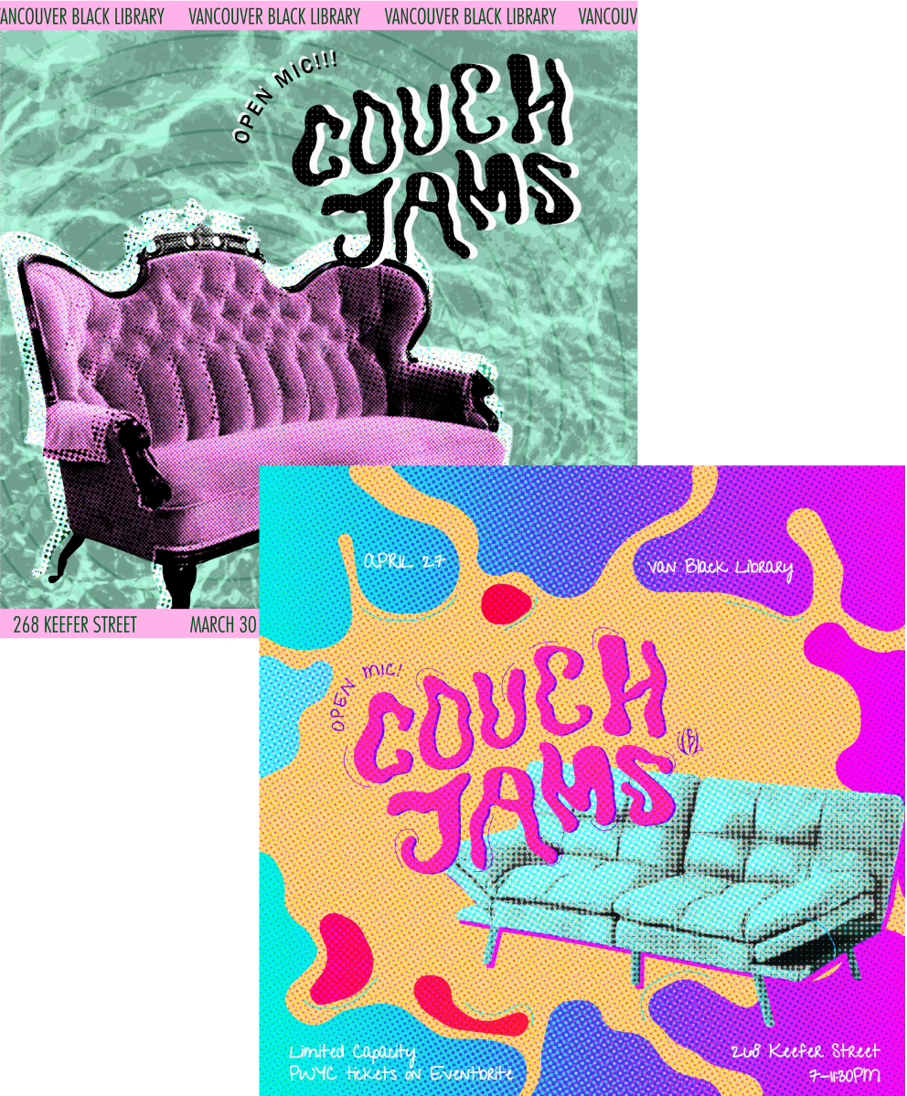 two instagram posts for Couch Jams Collective